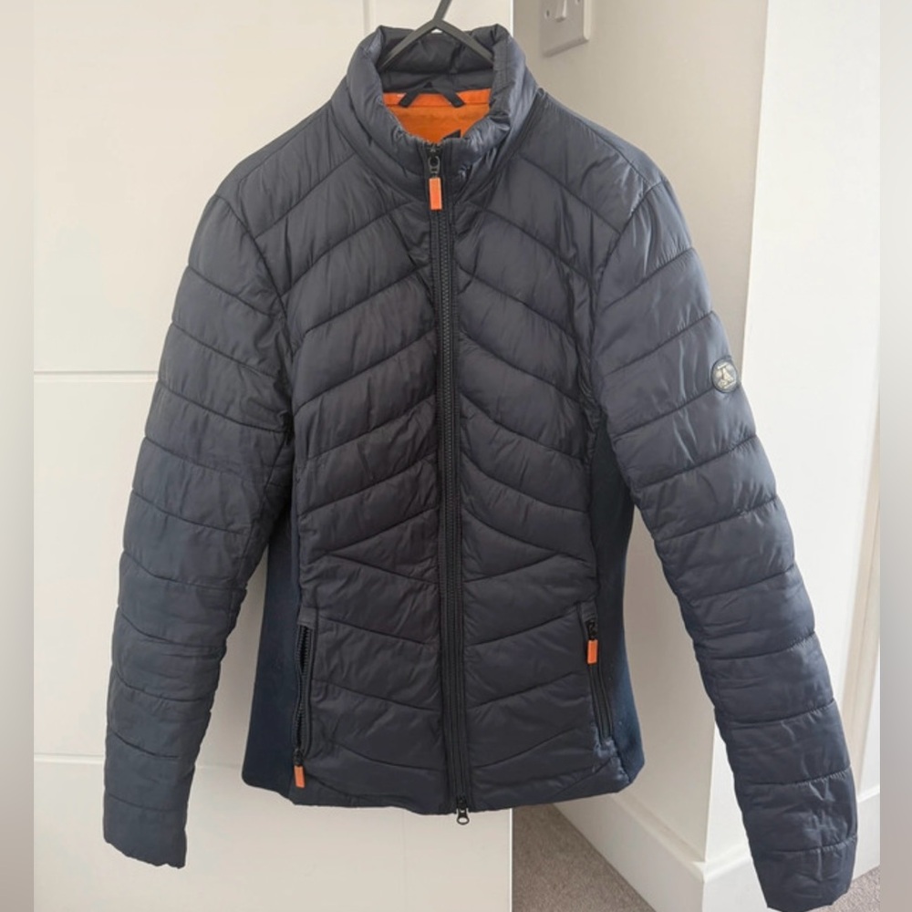 Barbour Quilted Jacket in Navy/Marigold-ASO Kate Middleton Royal-UK10/US6 - Picture 2 of 10